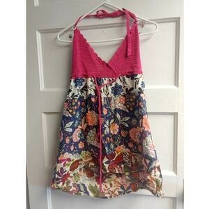 Floral printed crochet halter top